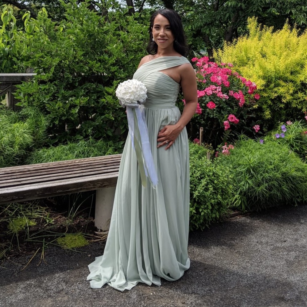 Weddington Way Dress Sage One shoulder